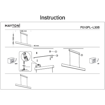 Светильник подвесной Maytoni Step P010PL-L30B4K 30Вт LED