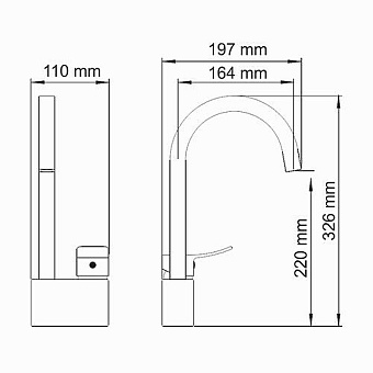 Смеситель для кухни WASSERKRAFT Aller 1067W поворотный излив белый/хром