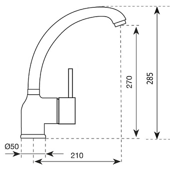 Смеситель для кухни Paini Cox 78CR572D599TKM высокий излив хром