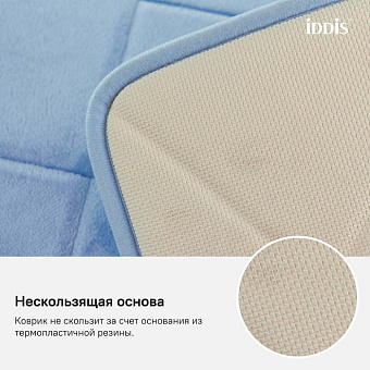 Коврик для ванной IDDIS Basic B24P580i12 50х80см голубой