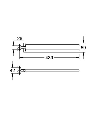 Полотенцедержатель GROHE Essentials Cube 40624001 хром 44,9см