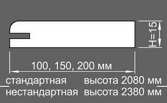 Доборная планка телескопическая Ока белый МДФ 100х2080х15мм