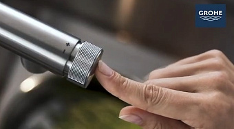 Смеситель для кухни GROHE Essence 31615A00 традиционный излив тёмный графит глянец