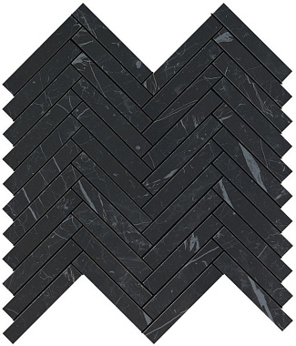 Керамическая мозаика Atlas Concord Италия MARVEL STONE 9SHN Nero Marquina Herringbone Wall 30,5х30см 0,549кв.м.