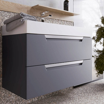 Тумба с раковиной AQWELLA Cube CUB0109GR 45х89,8х50,8см
