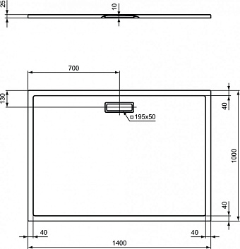 Душевой поддон IDEAL STANDARD ULTRAFLAT NEW T4490V1 100х140см