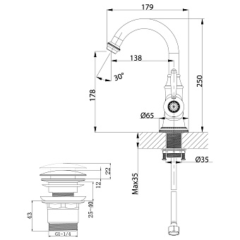 Смеситель для раковины LEMARK Spark LM6707RG розовое золото