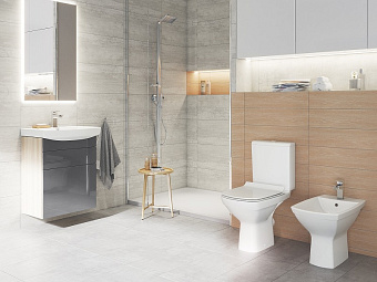 Унитаз напольный CERSANIT CARINA KO-CAR011-35-COn-S-DL безободковый с микролифтом