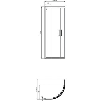 Угловое ограждение IDEAL STANDARD CONNECT 2 K9250V3 195х80см стекло прозрачное