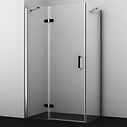 Угловое ограждение WASSERKRAFT Aller 10H06LBLACK 200х120см стекло прозрачное