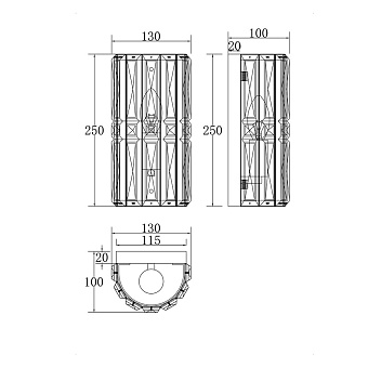 Светильник настенный Maytoni Facet MOD094WL-01G 60Вт E14