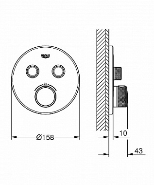 Смеситель для душа GROHE Grohtherm SmartControl 29119000 хром