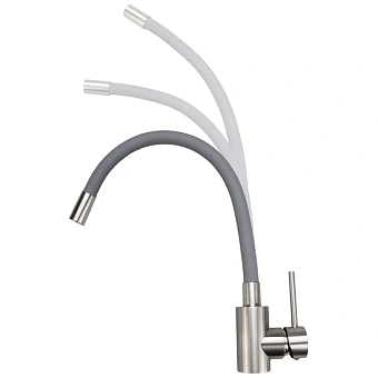 Смеситель для кухни Maxonor MN7280-7 поворотный излив серый