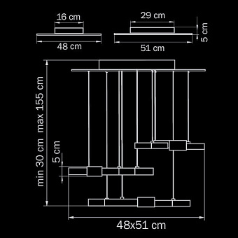 Светильник подвесной Lightstar Favo 750223 60Вт LED