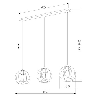 Светильник подвесной TK Lighting Jaula 6599 60Вт E27