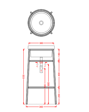 Консоль под раковину ArtCeram Fuori Scala ACA054 17+TFL032 05 чёрный