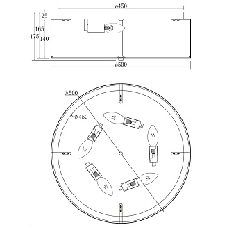 Светильник потолочный Maytoni Ripple MOD096CL-05CH 40Вт E14