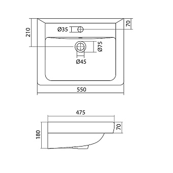Раковина подвесная Акватон Тигода 1WH302126 55х47,5см