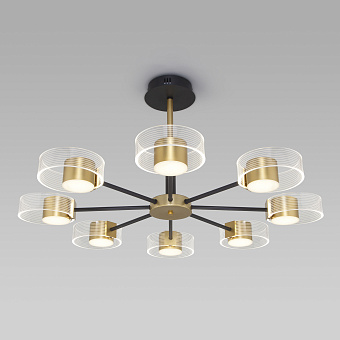 Светильник потолочный Eurosvet Jet 90244/8 черный/золото 80Вт LED