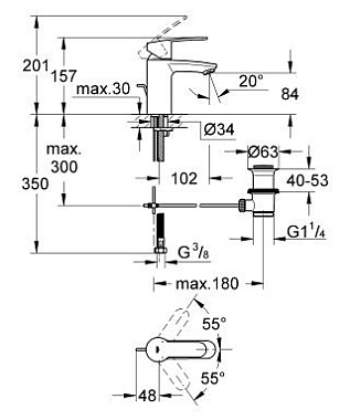 Смеситель для раковины GROHE Eurostyle Cosmopolitan 33552002 хром