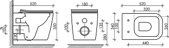 Унитаз подвесной Ceramica Nova CUBIC CN1806 безободковый с микролифтом