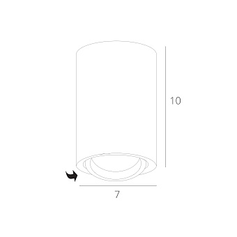 Светильник потолочный Arte Lamp SENTRY A1560PL-1BK 50Вт GU10