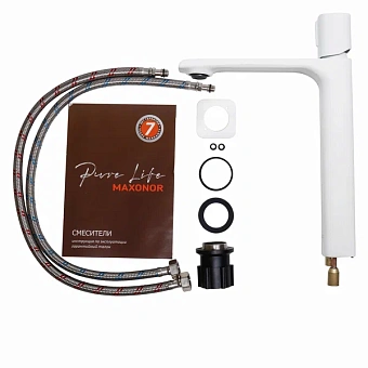 Смеситель для раковины Maxonor PL1189-8 белый