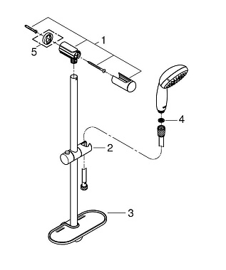 Душевой гарнитур GROHE New Tempesta 28436002 хром