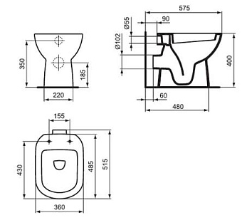 Чаша для унитаза IDEAL STANDARD OCEANE W904401 без микролифта