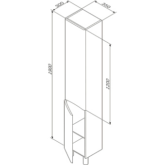 Пенал напольный AM-PM Like M80CSL0356WG 30х35х190см белый