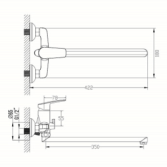Смеситель для ванны MILARDO Niagara NIASBLCM10 хром глянец