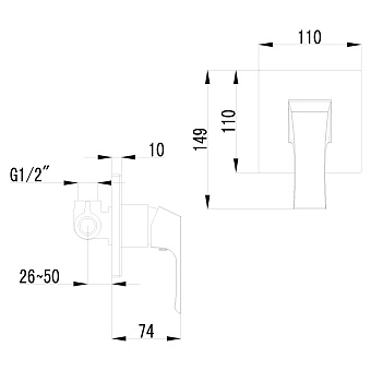 Смеситель для душа LEMARK Unit LM4523C хром