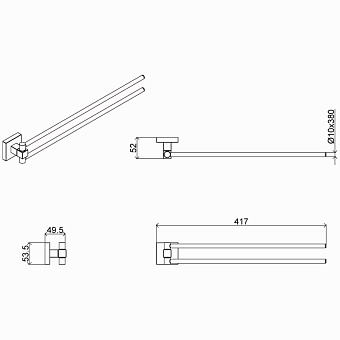 Полотенцедержатель Azario RINA AZ-87002A хром 41,7см