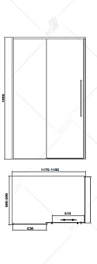 Угловое ограждение RGW Stilvoll 32324272-014 SV-42 195х70см стекло прозрачное