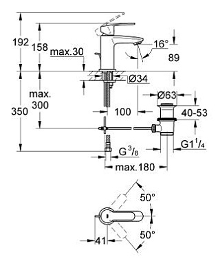 Смеситель для раковины GROHE Eurostyle Cosmopolitan 23037002 хром