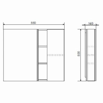 Шкаф зеркальный Comforty Милан-90 00004137130CF 16х88х80см без подсветки
