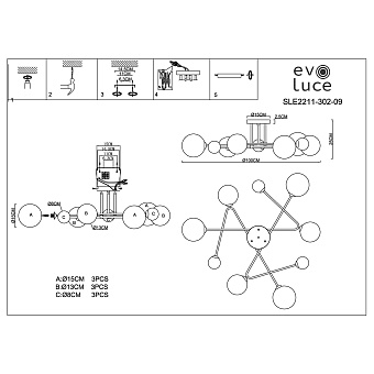 Светильник потолочный Evoluce FANTINI SLE2211-302-09 45Вт G9