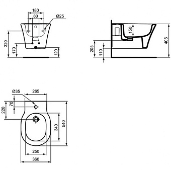 Биде подвесное IDEAL STANDARD CONNECT AIR E026601