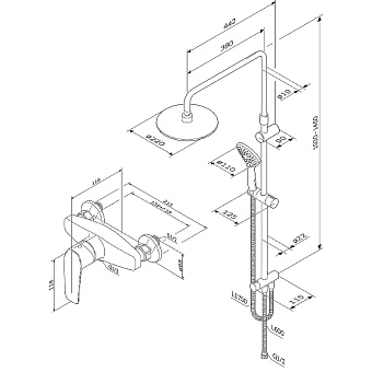 Набор смесителей AM-PM Gem F42890A24 чёрный