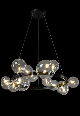 Люстра подвесная CRYSTAL LUX AGATA AGATA SP15 V2 BLACK/TRANSPARENTE 75Вт 15 лампочек G9