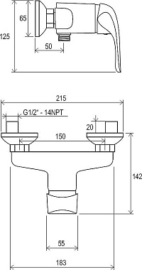 Смеситель для душа RAVAK Rosa RS X070012 хром
