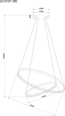 Люстра подвесная Arte Lamp FRODO A2197SP-2BK 65Вт 1 лампочек LED