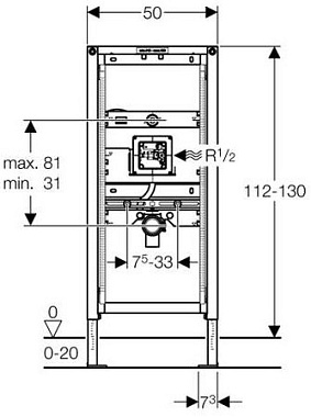 Инсталляция для писсуара GEBERIT Duofix 111.689.00.1