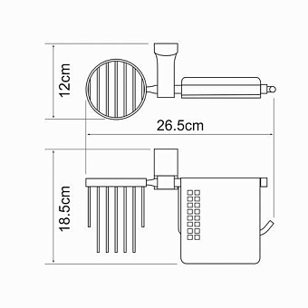 Набор аксессуаров для ванной WASSERKRAFT Leine K-5000 K-5059 хром 2 предметов