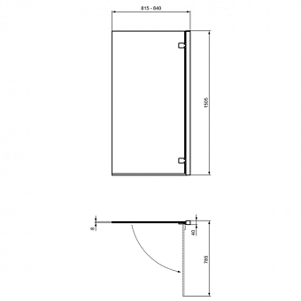 Экран для ванны IDEAL STANDARD Ideal Standard i.life T4884EO 4см