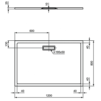 Душевой поддон IDEAL STANDARD ULTRAFLAT NEW T446901 80х120см
