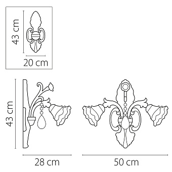 Бра Lightstar Rosata 696622 120Вт E14