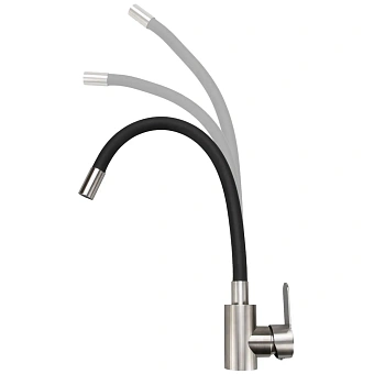 Смеситель для кухни Maxonor MN7180-7 поворотный излив чёрный