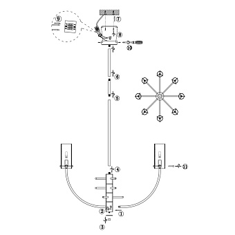 Светильник подвесной Maytoni Arco MOD223PL-08BS 40Вт G9