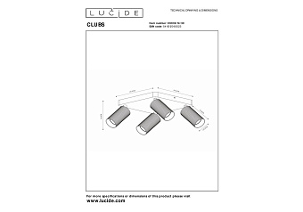 Светильник потолочный Lucide CLUBS 09939/14/30 40Вт GU10